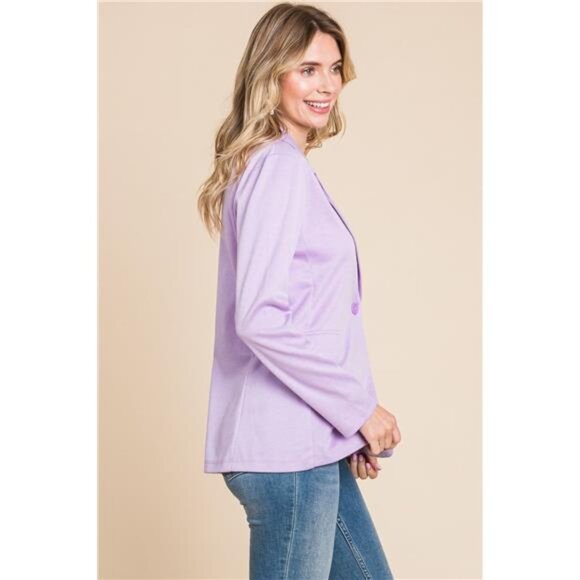 NWT Culture Code Button Up Long Sleeve Slit Blazer in Orchid - Picture 2 of 4